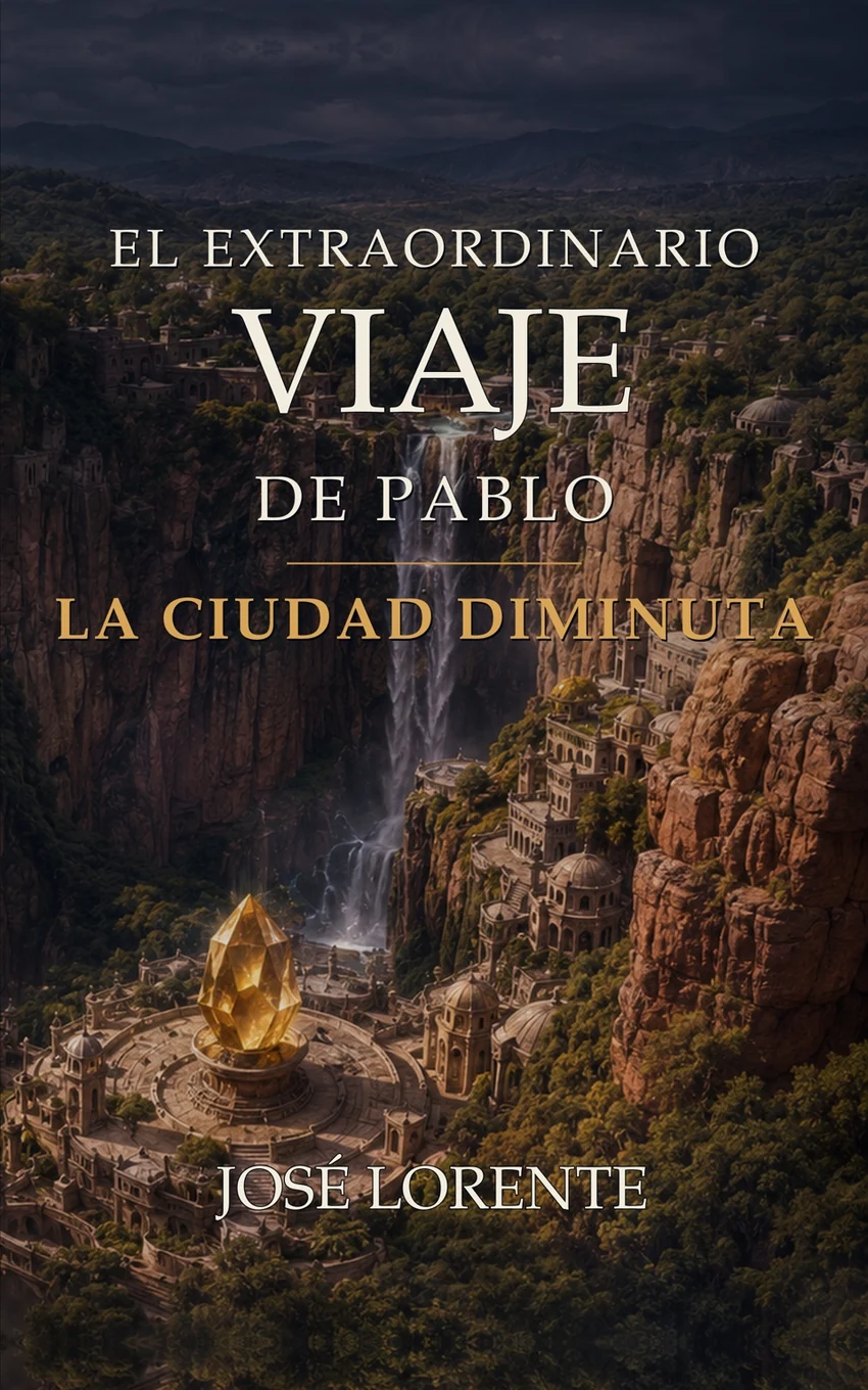 Portada oficial de La ciudad diminuta, segundo libro de El extraordinario viaje de Pablo